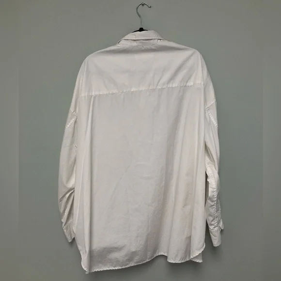 R13 Drop Neck Oxford Shirt white. Size medium